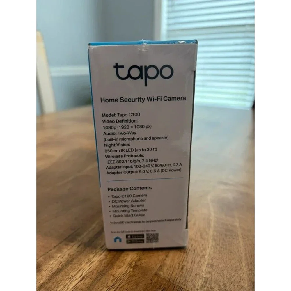 TP-Link Tapo Home Security Wi-Fi Camera C100 New